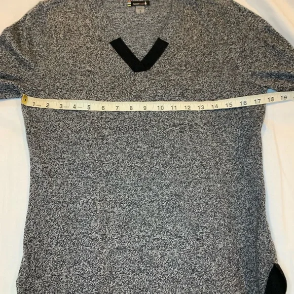Smartwool Shadow Pine Tunic Sweater Women’s Small Black Moonbeam Marl V Neck - Picture 6 of 7